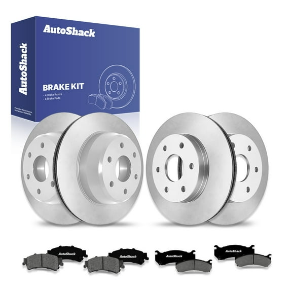 AutoShack Front & Rear Brake Rotors Premium Ceramic Brake Pads | Replacement For 2000-2001 Chevrolet Suburban 1500 2001-2002 Silverado 1500 2002-2003 GMC Sierra 1500 V8 4WD RWD | 12-PC Brake Kit