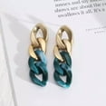 thumbnail image 3 of Retro Matte Metallic Acetate Stud Earrings Leopard Link Chain Women Gold Jewelry, 3 of 8
