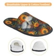 thumbnail image 3 of KLL Sunflowers Slippers for Women Men House Slip on Indoor Outdoor Bedroom Furry Fleece Lined Ladies Comfy Anti-Skid Rubber Hard Sole-Medium, 3 of 8