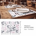 thumbnail image 3 of Placemats Set of 4, Grey Pink Botanical Woven Placemat, Linen Place Mats for Kitchen/Dining Tables, Watercolor Spring Floral Summer Leaf Washable Table Mats for Party, 3 of 8