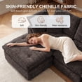 thumbnail image 2 of LazySunsets 112" Oversized Modular Sectional L Shaped Sofa, Wide & Deep Seat Boneless Cloud Couch With Multi-Purpose Round Pillow, No Assembly (Brown), 2 of 7