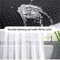 thumbnail image 3 of CAILDANL 3 in 1 Waterproof Waffle Weave Shower Curtain and Clear Liner Set with 12 Stainless Steel Hooks Double Sided for Bathroom 72 Inches Heavy Duty Polyester Fabric Shower Curtains 72x72, 3 of 7
