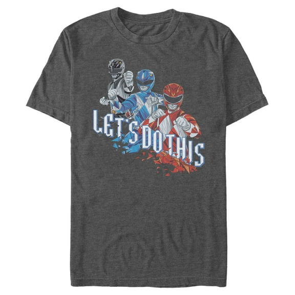 Men's Power Rangers Let's Do This Team  Graphic Tee Charcoal Heather 3X Large