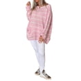 thumbnail image 4 of Xuanfei Women Striped Long Sleeve Oversized Ribbed Knit Sweater With Pocket, 4 of 6