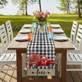 thumbnail image 4 of Table Runners 70 Inches Long Dress Scarves, Happ Valentine's Day Farmhouse Coffee/Dining/Kitchen Table Decor, Holiday Table Runner, Red Roses Love Car Romantic Checked 13x70 Inch, 4 of 9