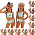 thumbnail image 2 of CCRFTGI Girls Swimsuits Size 10-12 2 Piece Set Swimming Bikini Set Beach Holiday Girls Bathing Suit Cute Summer Floral Print Girls Fashion Tankini Swimsuits Swimwear Red 7-8 Years, 2 of 9