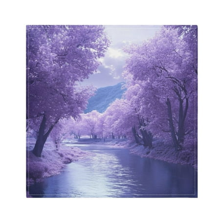 

Napkin Satin Napkin 20*20Inchx6 Kitchen Towel Dinner Plate Towel Decorative Towel Napkin Tea Towel Suitable For Kitchen Table Purple River Picture