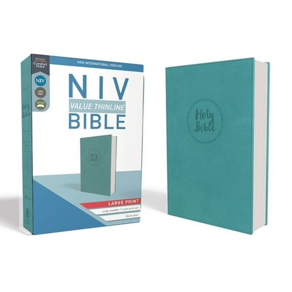 Pre-Owned NIV, Value Thinline Bible, Large Print, Imitation Leather, Blue (Imitation Leather) 0310448557 9780310448556