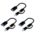 thumbnail image 2 of 3X 2 in 1 USB 3.0 OTG Adapter Cable Type-C Micro-USB to USB 3.0 Interface Converter Black,3 x OTG Adapter Cable,Black, 2 of 6