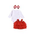 thumbnail image 3 of Seyurigaoka Baby Girl My First Christmas Outfits, Long Sleeve Romper + Tutu Skirt + Bow Headband 3Pcs Clothes Set, 3 of 6