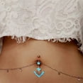 thumbnail image 1 of Body Chain Gorgeous Glamorous Belly Chain Adjustable Dangle Waist Chain with Navel Ring for Dancing Party Beach, 1 of 3