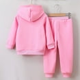 thumbnail image 3 of Tao Tao Toddler Baby Girls Clothes Butterfly Floral Print Hoodie Letter Graphic Sweatpants Fall Winter Outfits Set Cute Spring New Style Pullover Two-piece Set Pink 110, 3 of 8