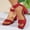 Red, variant on Women's Chunky Low Heels Open Toe Block Heeled Dress Ankle Strap Pump Wedding Sandals Red 8.5(42)