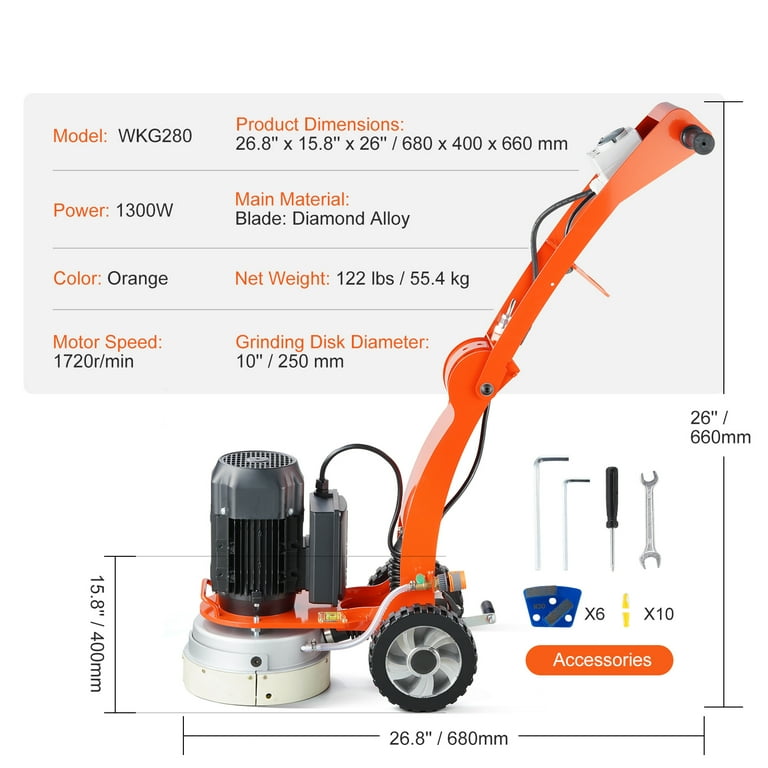 SKYSHALO Electric Floor Grinder, 10