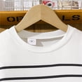 thumbnail image 6 of Spazoro Little & Big Girls Leisure Outfit Sets, Summer 2-Pieces Crew Neck Striped Short Sleeve Shirt and Shorts Sets White Size 8 T, 6 of 9