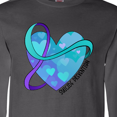 thumbnail image 3 of Inktastic Suicide Prevention Awareness Purple and Teal Heart Ribbon Long Sleeve T-Shirt, 3 of 4