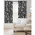 thumbnail image 2 of Grey Black Botanical Blackout Curtains for Bedroom/Living Room, Thermal Insulated Kitchen Curtains, Pastoral Spring Floral Summer Art Grommet Darkening Window Treatment Drapes 42"x84"x2, 2 of 8