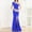 Blue, variant on Women Sleeveless Formal Maxi Dresses, Women Maxi Evening Gown, Women's Round Neck Fitted Waist Slim Fishtail Skirt Formal Evening Gown Dress Navy, S