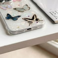 thumbnail image 4 of Designed for iPhone Case,Luxury Butterfly Shell Pattern with Glitter Camera Lens Protection Shockproof Protective Cover Phone Case (iPhone 15 Pro Max,White), 4 of 5