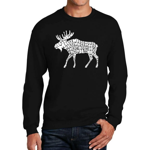 Men's Word Art Crewneck Sweatshirt - Moose