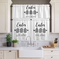 thumbnail image 3 of Kitchen Window Curtains Valance and Tier Set, Easter Eggs Black White Buffalo Check Rod Pocket Tier Curtain Valance Set, Simply White Back Light Filtering Cafe Curtains for Bedroom Living Room, 3 of 9