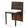 thumbnail image 2 of vidaXL Patio Bistro Set Outdoor Furniture Set Table and Chairs Poly Rattan, 2 of 20