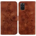thumbnail image 2 of Compatible with Samsung Galaxy S20 Plus 5G Embossed Lily Wallet Case with Card Holder PU Leather Flip Cover, 2 of 5