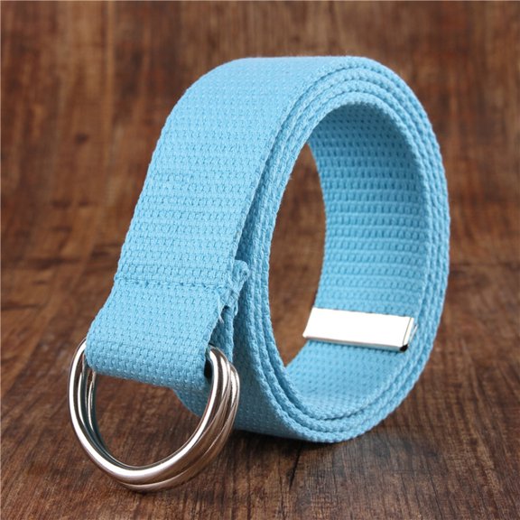 TANGNADE Elastic Belts For Women Men Fashion Waist Belt Narrow Stretch Dress Pants Buckle Canvas Waistband Belt Blue