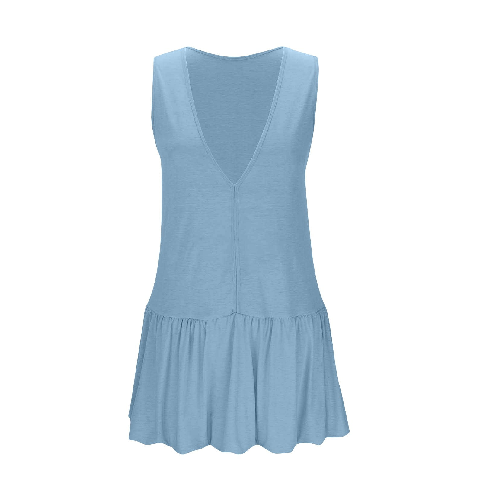 LNWUY Womens Athletic Dress with Shorts Backless Bubble Tennis Dresses Workout Dress Golf Outfit Activewear with Pockets Blue S