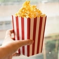 thumbnail image 5 of 100-Pack Red/White Paper Popcorn Boxes - Movie Night & Birthday Party Supplies for Candy, Snack Bar Decor | Carnival Concession Essentials(Red), 5 of 6