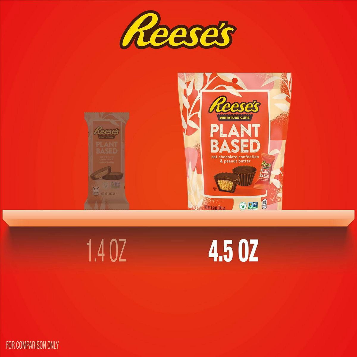 Reese's Plant Based Oat Chocolate Peanut Butter Cup Miniatures Bag Candy - 4.5oz - Pack of 2
