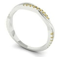thumbnail image 2 of 0.16 ctw Wedding Band for Women - 14K White Gold Natural Citrine Stackable Eternity Ring, 2 of 6