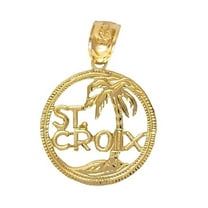 14k Yellow Gold St. Croix Virgin Islands Pendant