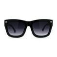 thumbnail image 2 of Womens Thick Plastic Horn Rim Retro Oversize Sunglasses Black Smoke, 2 of 4