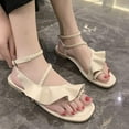 thumbnail image 5 of YODETEY Ruffled Strap Sandals - Women Summer Casual Shoes Color Ruffle Low Heel Buckle Open Toe Sandals Strappy Sandals with Cushioned Sole, 5 of 8