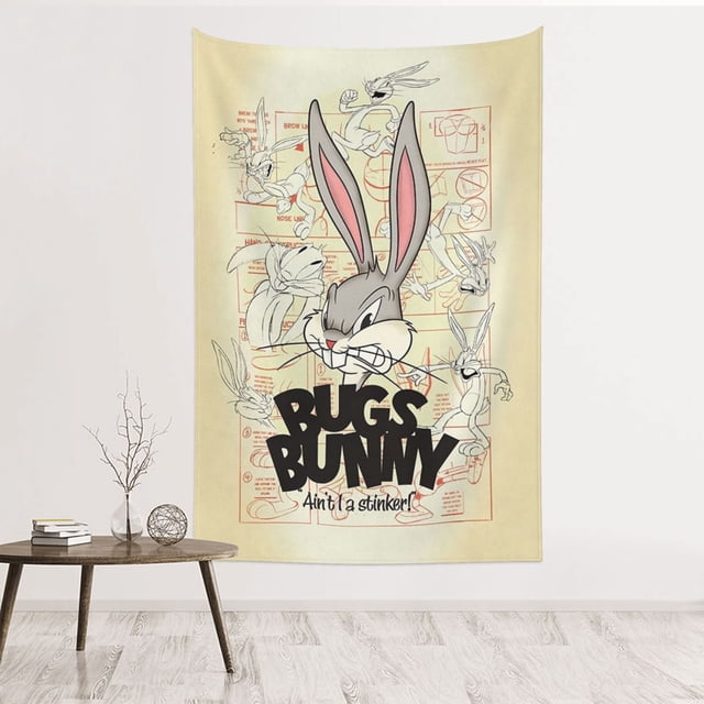 Tapiz de Bugs Bunny para hombres, dormitorio de niños, sala de estar, decoración de pared del dormitorio
