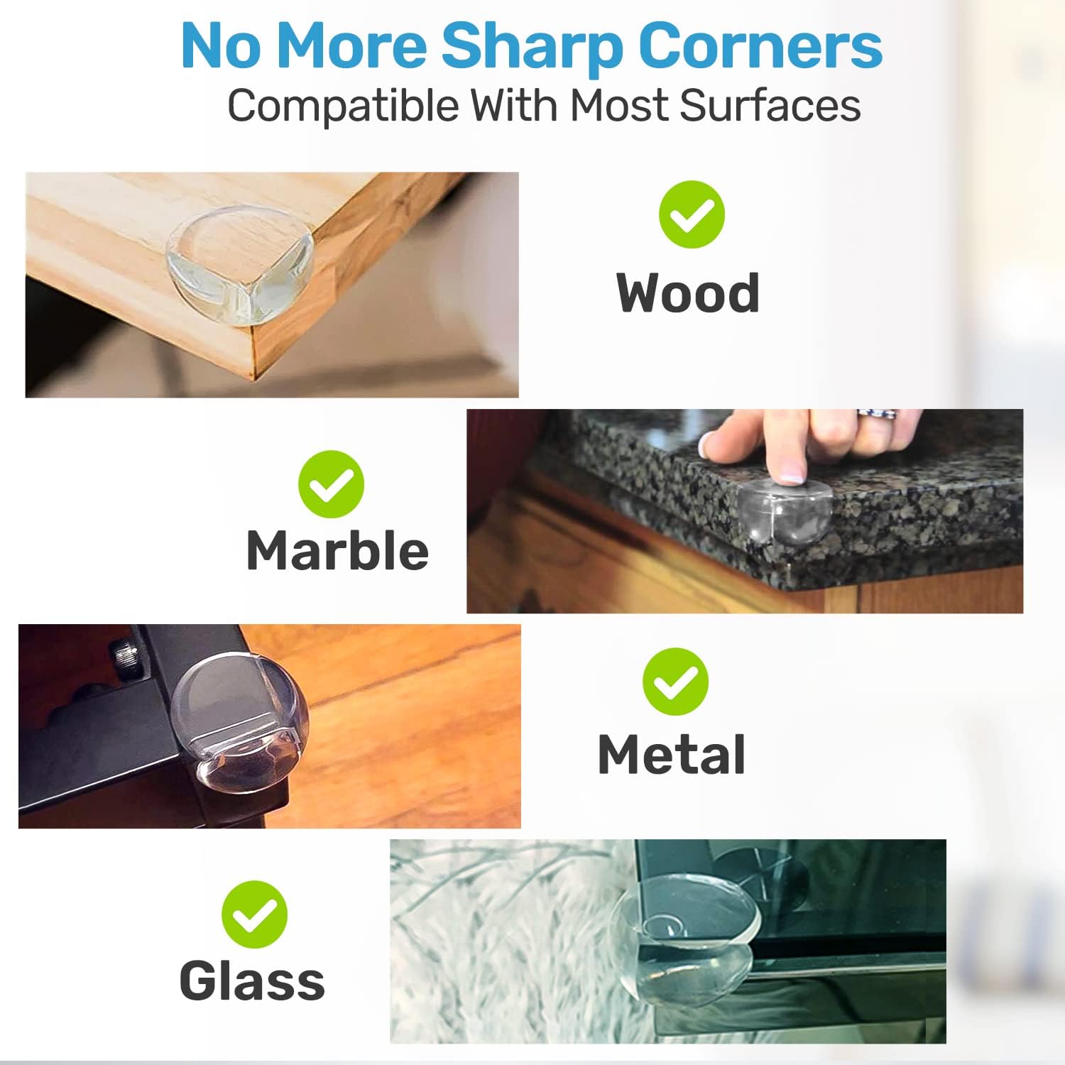 Baby Proof Me Corner Protectors, Clear Silicone, 12-Pack photo 4