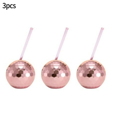 

BAMILL 1/3pcs Pcs Disco Ball Cup Drink Cups with Lid and Straw for Nightclub Party