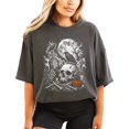 thumbnail image 4 of Halloween Skull Cemetery Shirt for Women Spooky Graveyard Graphic Tee, Pepper Shirt, M, 4 of 8