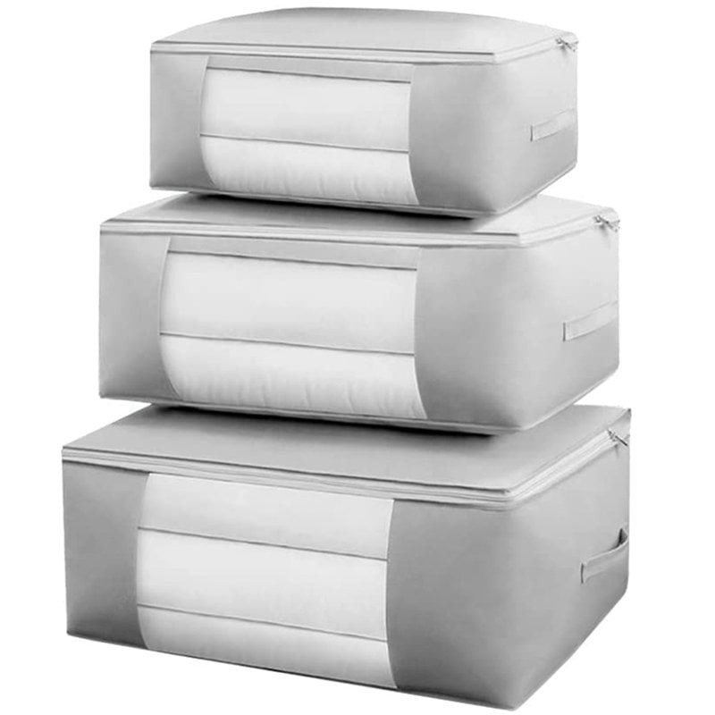 3Pack Clothes Storage Containers, with Durable Handles Thick Foldable