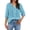 28# Sky Blue, variant on Embroidered Linen Shirts for Women - V Neck 3/4 Sleeve Length Boho Tops Plus Size 2026 Summer Dressy Casual Blouses Hot Pink 3XL