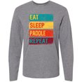 thumbnail image 3 of Inktastic Stand Up Paddle Boarding Eat Sleep Paddle Repeat Long Sleeve T-Shirt, 3 of 5