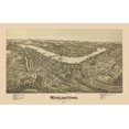 thumbnail image 2 of Fowler 14x10 Black Ornate Wood Framed with Double Matting Museum Art Print Titled - Morgantown West Virginia - Fowler 1897, 2 of 4