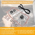 thumbnail image 2 of Kit de correa de distribución y bomba de agua para Chrysler PT Cruiser 2003-2010 para Chrysler Sebring 2003-2006 Número de kit de correa de distribución con bomba de agua No.TCK265/TCK265P, 2 of 7
