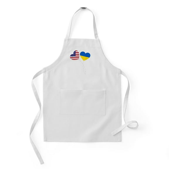 CafePress - Loving USA Ukraine Flag Heart Ukrainian - Kids Apron