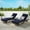 Dark Blue, variant on Modern 76" Outdoor PE Rattan Reclining Chair Set, Lounge Chair Recliner up to 150°, for Beach, Poolside, Garden, Set of 2, Brown Frame, 6 Available Color Cushion