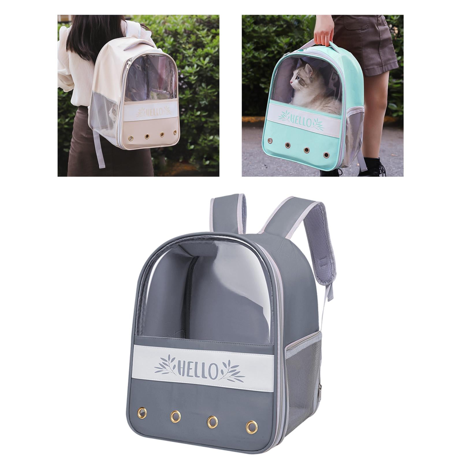 Bvdfgk Carrier Backpack Travel Bag dog Tote Handbag Cage Breathable Portable for Kitty C-Gray