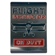Flight Instructor Embossed Metal Sign