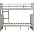thumbnail image 5 of Newest Twin Over Full Bunk Bed , Wooden Bunk Bed with Ladder , Safety Guard Rails –Gray, 5 of 9