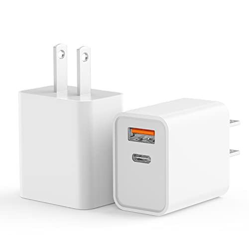 AirPods Pro Samsung Galaxy and More iPhone 13 12 Pro Max Charger Upgraded Certified 1-Pack 20W Durable Dual Port PD Block Fast USB-C Wall Charger for iPhone 13/12/11 /Pro Max iPad Pro XS/XR/X 